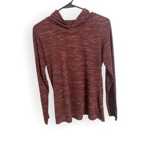 Nike distressed burgundy DRI-FIT hooded long sleeve